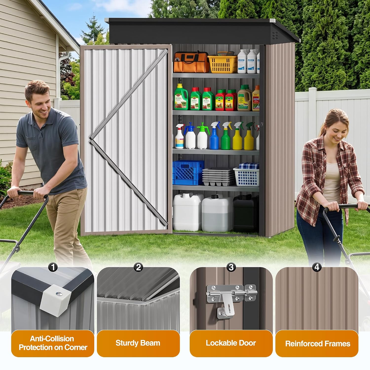 5x3FT metalen opslagruimte met - Garden Tools recensie en prijs