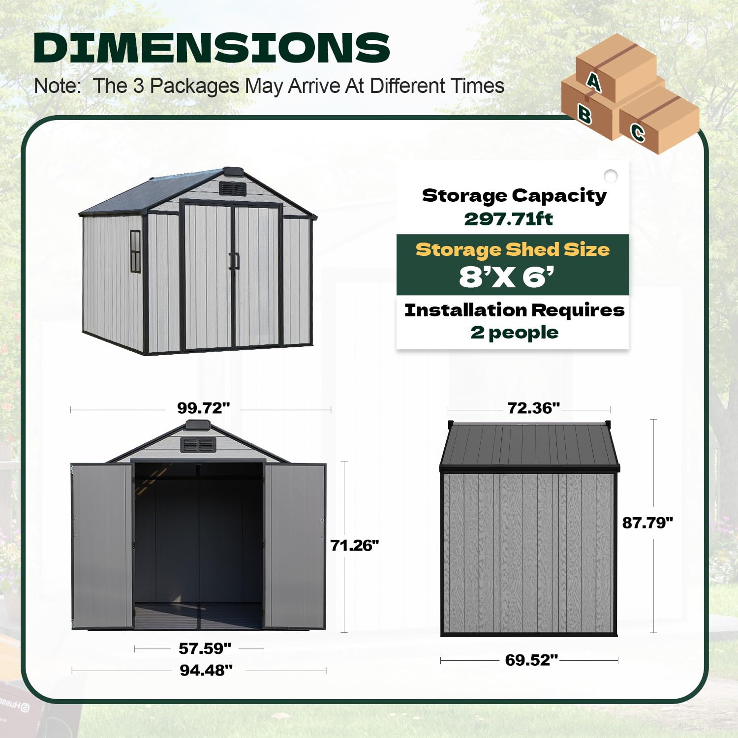 8x6 FT hars buitenberging met  - Garden Tools recensie en prijs