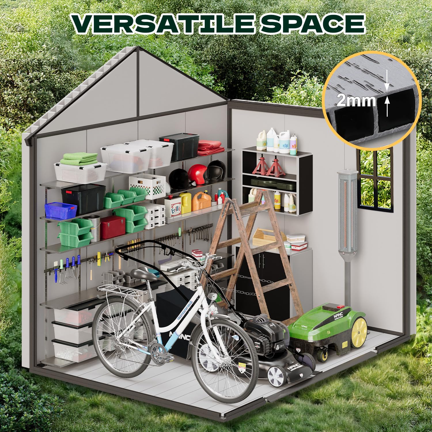 8x6 FT hars buitenberging met  - Garden Tools recensie en prijs