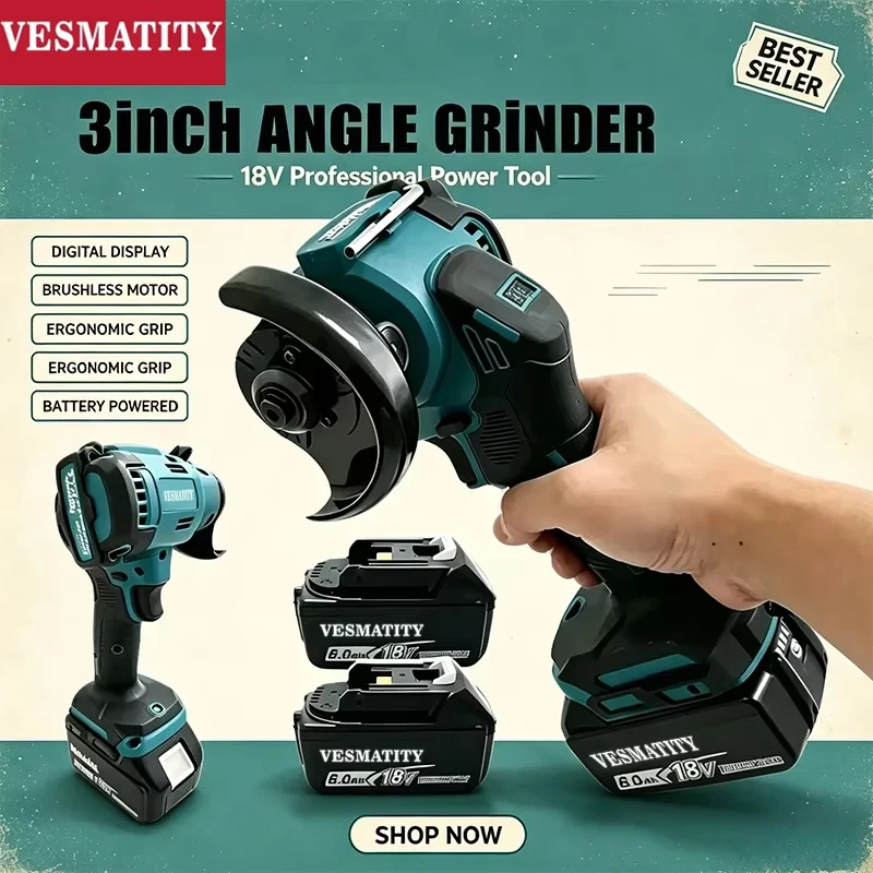 Digitale display, borstelloze  - Brushless Angle Grinder Battery Powered recensie en prijs