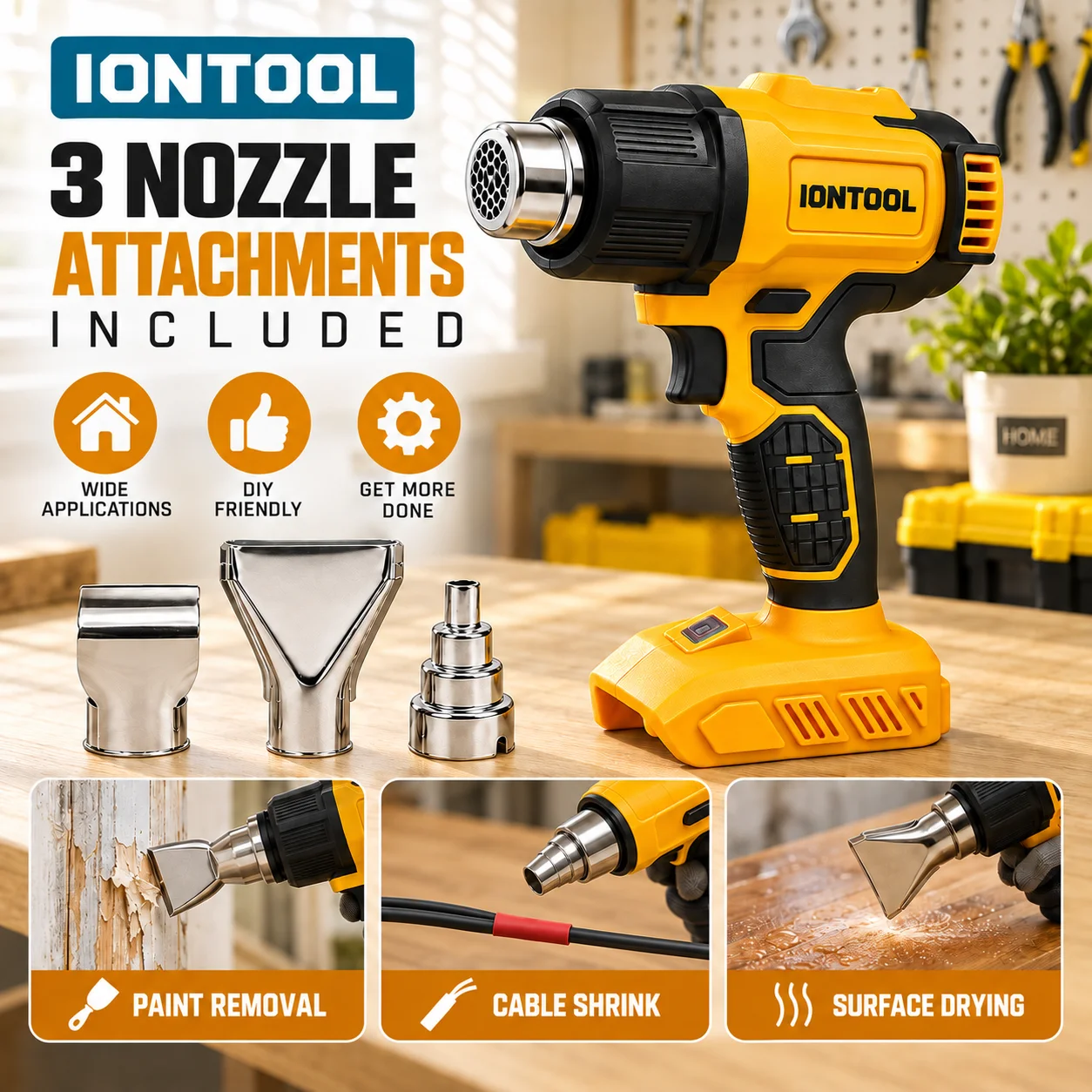 IONTOOL Gele Draadloze Heteluc - Cordless Heat Gun For Shrink Tubing recensie en prijs