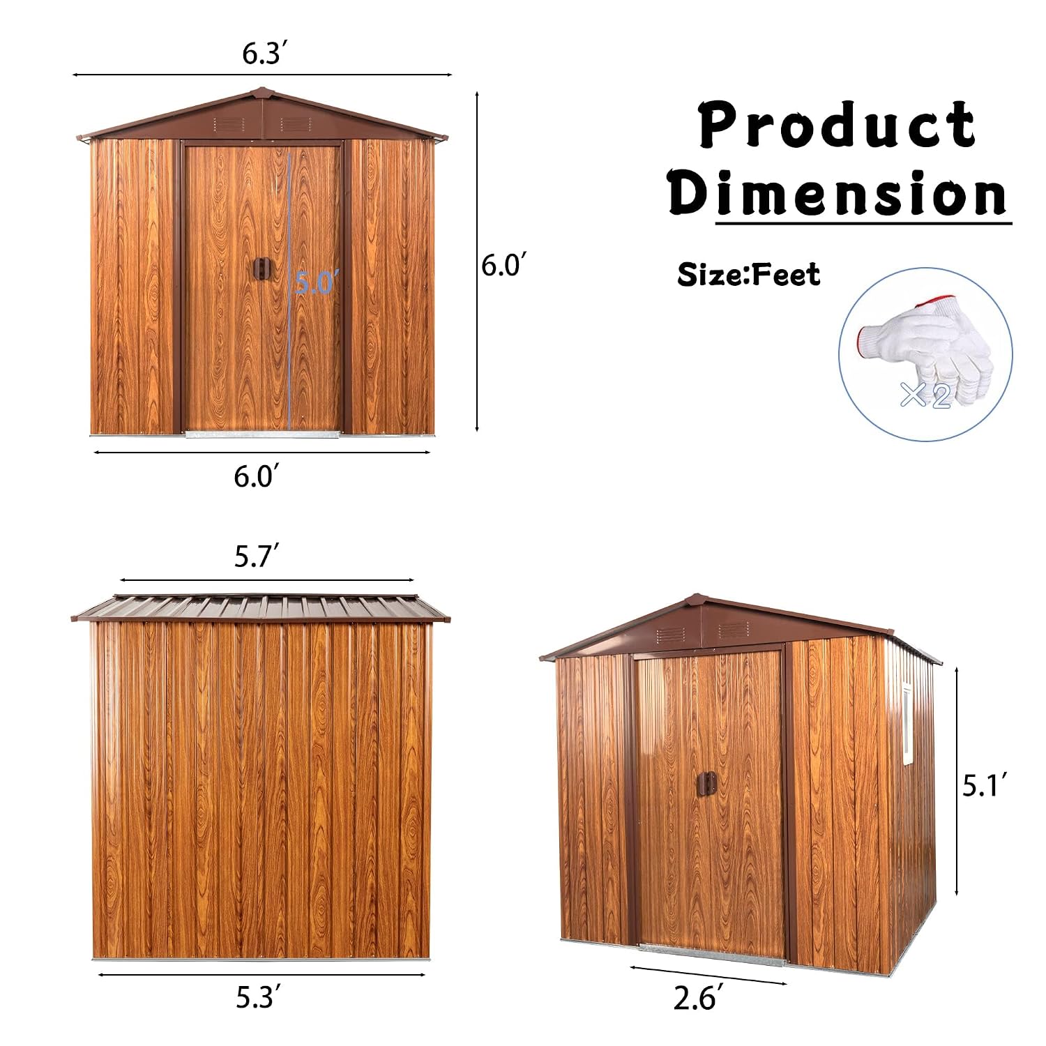 6x6FT metalen buitenshuisbergi - Garden Tools recensie en prijs